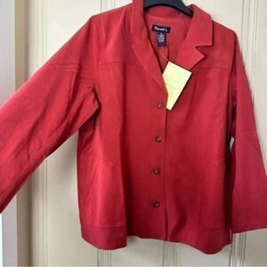 Denim & Co spice red Womens  jacket size 1X